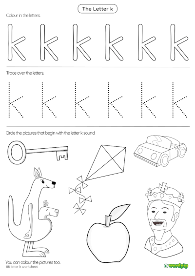 letter k worksheet 1