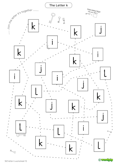 Letter K Worksheet 10