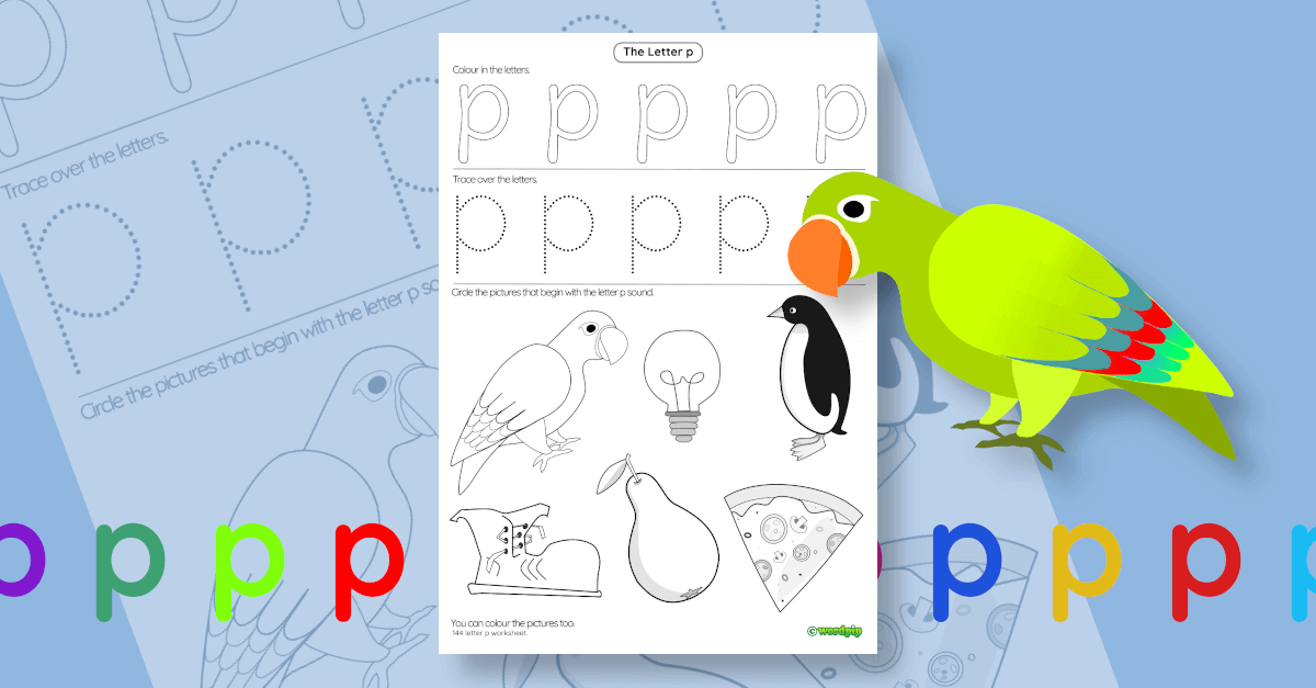 How To Draw A Parrot - Letter P - Preschool 